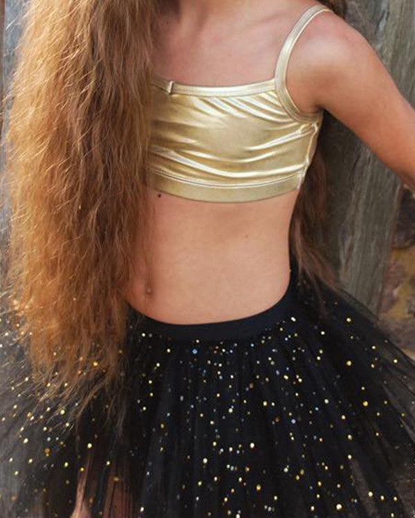 Studio 7 Illusion, Tutu Skirt, Black / Metallic Gold Sparkles, CHTS02